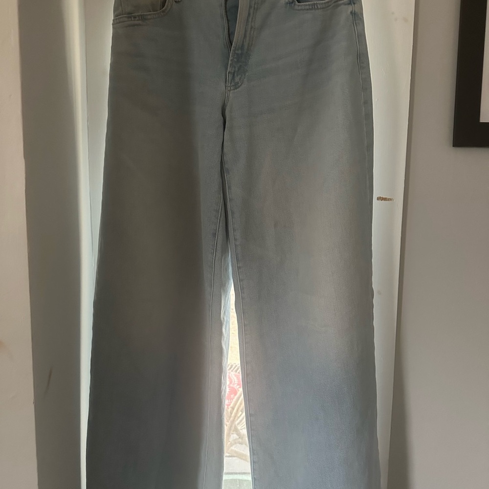 Blue Flare Wide Leg Jeans Classic Denim